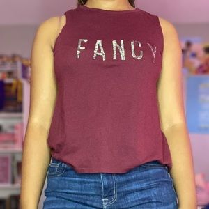 Guess burgundy beaded tank